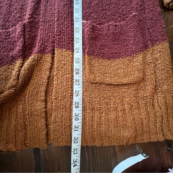 NWT Pink Rose Color block Open Front Cardigan size medium with pockets - Picture 5 of 7